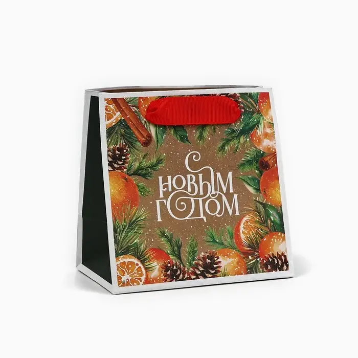 Пакет подарочный новогодний крафтовый квадратный «С Новым годом», 14 х 14 х 9 см Пакет подарочный новогодний крафтовый квадратный «С Новым годом», 14 х 14 х 9 см