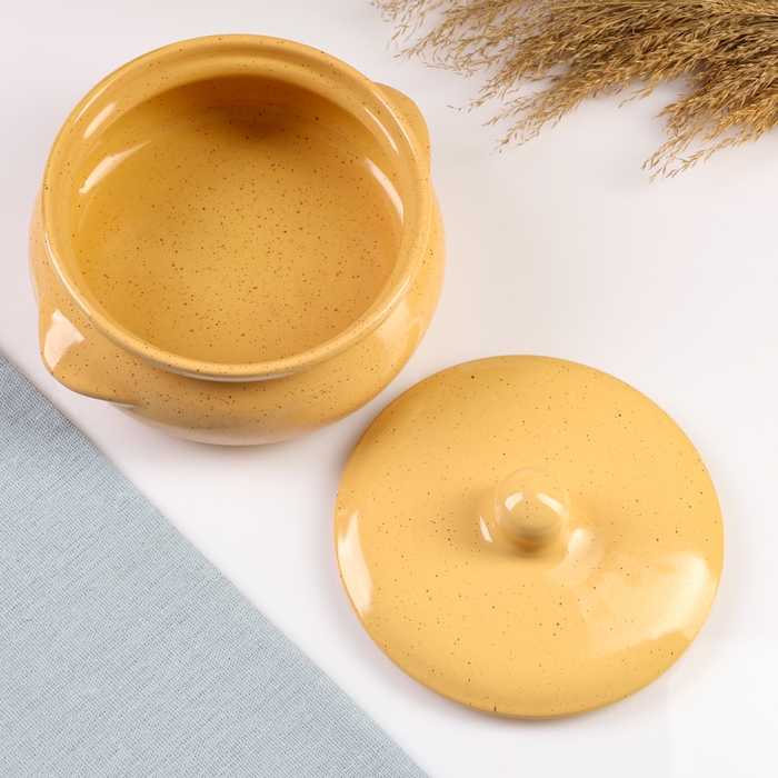 Горшок керамический для запекания  Горшок керамический для запекания "Борисовский" 0,7л / 15х9см, каракум