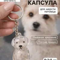 Брелок - обвес на сумку для ключей на кольце &laquo;Преданный друг - пёсик&raquo;, капсула для шерсти питомца, на рюкзак, 8&times;3&times;5 см