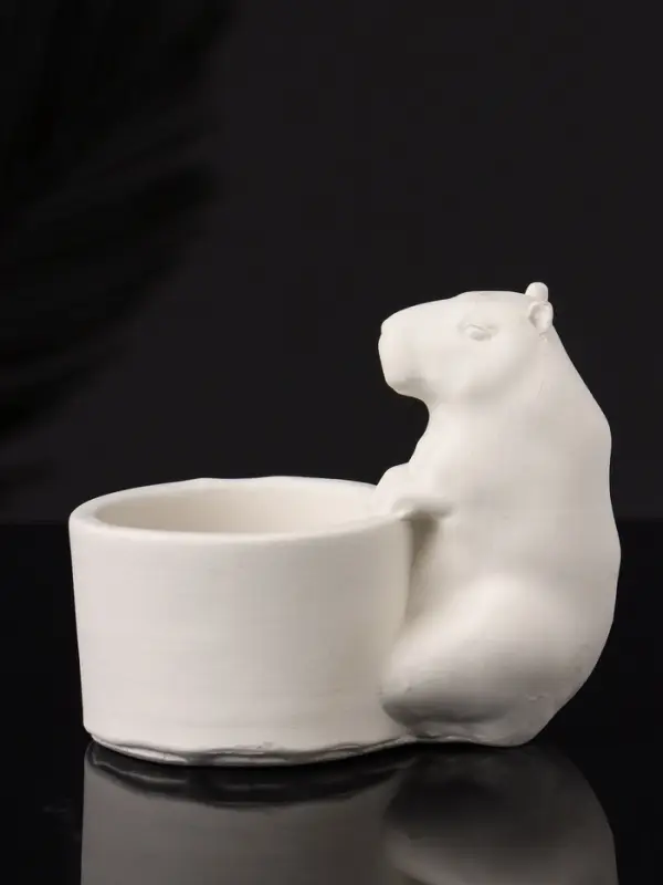 Подсвечник  Подсвечник "Капибара" 6х9 см, натуральный, гипс