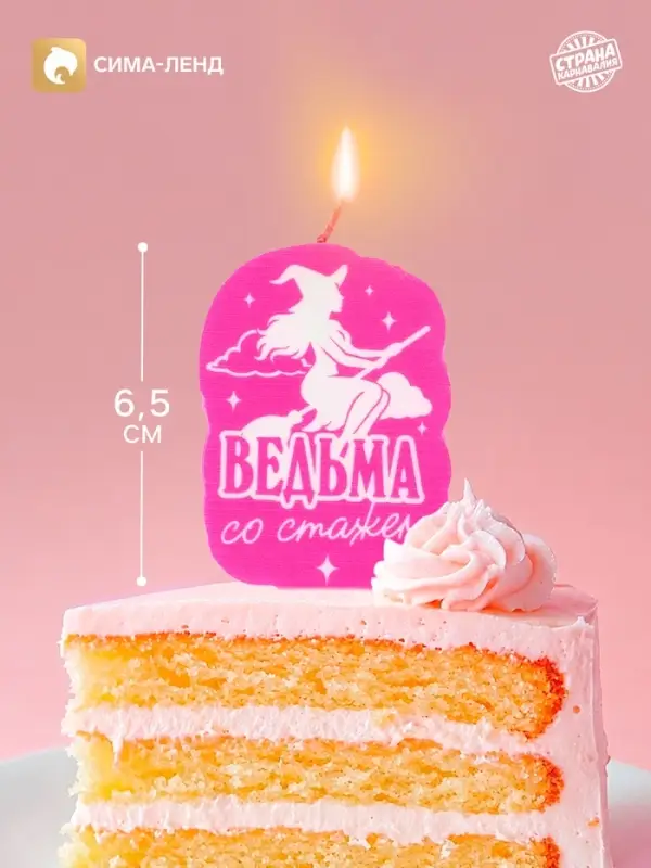 Свеча для торта &laquo;Ведьма со стажем&raquo;