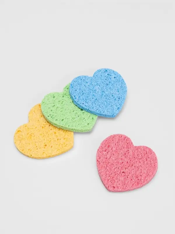 Спонж для умывания &laquo;Сердце&raquo;, 8.5&times;7.5 см, МИКС