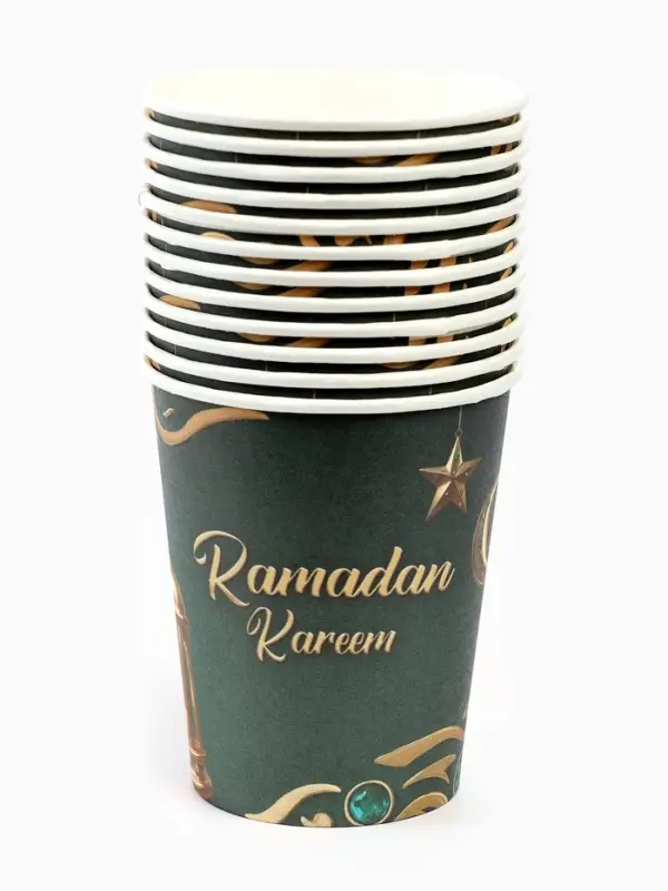 МП Набор бумжаной посуды «Ramadan Kareem», зелёный, 12 персон МП Набор бумжаной посуды «Ramadan Kareem», зелёный, 12 персон