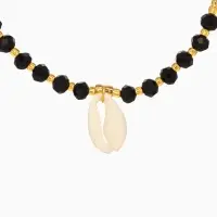 Браслет "Лила" длина 16 см, цв. чёрный, золотистый Браслет "Лила" длина 16 см, цв. чёрный, золотистый