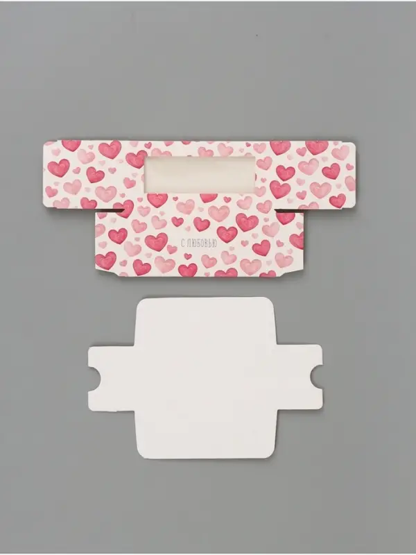 Коробка подарочная с окном &laquo;Сердца&raquo;, 12&times;5.5&times;5.5 см, самосборная