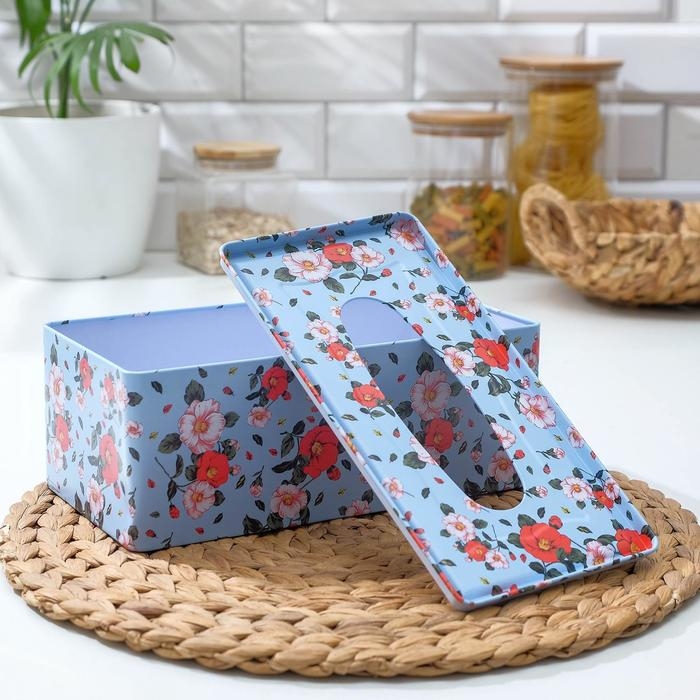 Салфетница «Поле», 25×13,5×9,5 см, цвет голубой Салфетница «Поле», 25×13,5×9,5 см, цвет голубой