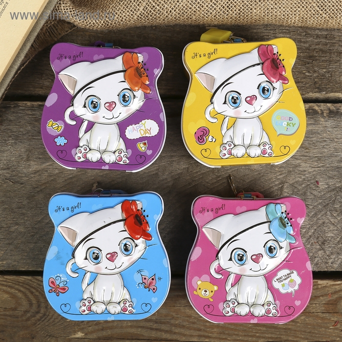 Копилка металл Копилка металл "Милый котёнок" МИКС 8,5х9х4,5 см