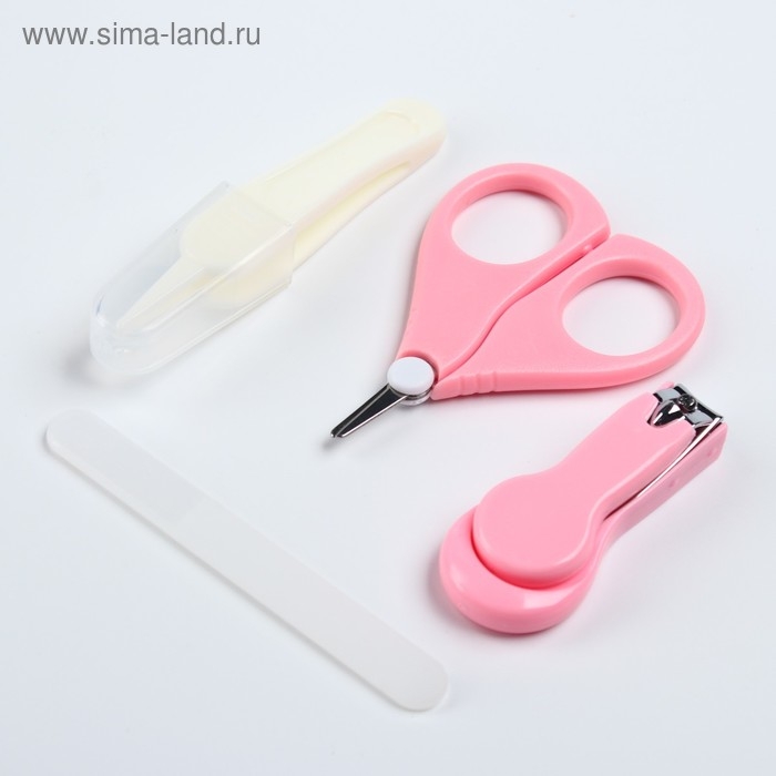 Набор по уходу за ребенком, 4 предмета, цвет розовый Набор по уходу за ребенком, 4 предмета, цвет розовый