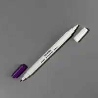 Маркер для ткани двусторонний, 16 см, самоисчезающий, удалитель чернил, фиолетовый, белый