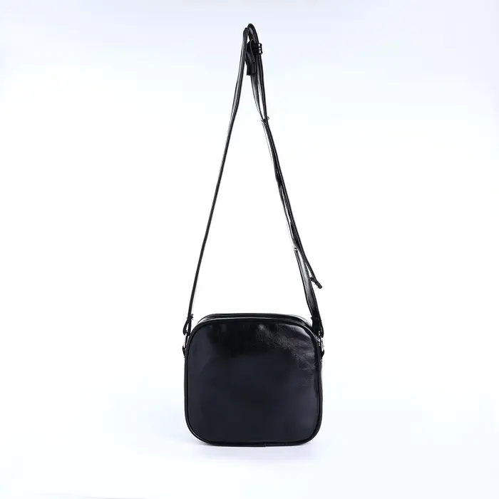 Сумка женская кросс-боди на молнии, 19&times;7&times;18 см, чёрная