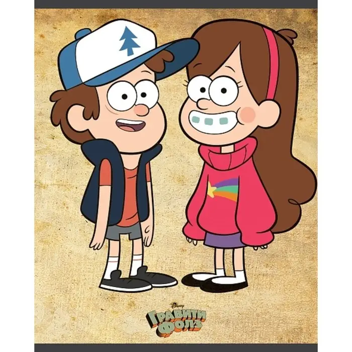 Тетрадь 24 листа в клетку "Гравити Фолз", обложка мелованный картон, блок 65г/м2, 5в МИКС