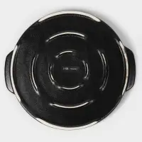 Блюдо для подачи с клош крышкой Magistro &laquo;Галактика&raquo;, фарфор, d=22 см, чёрный