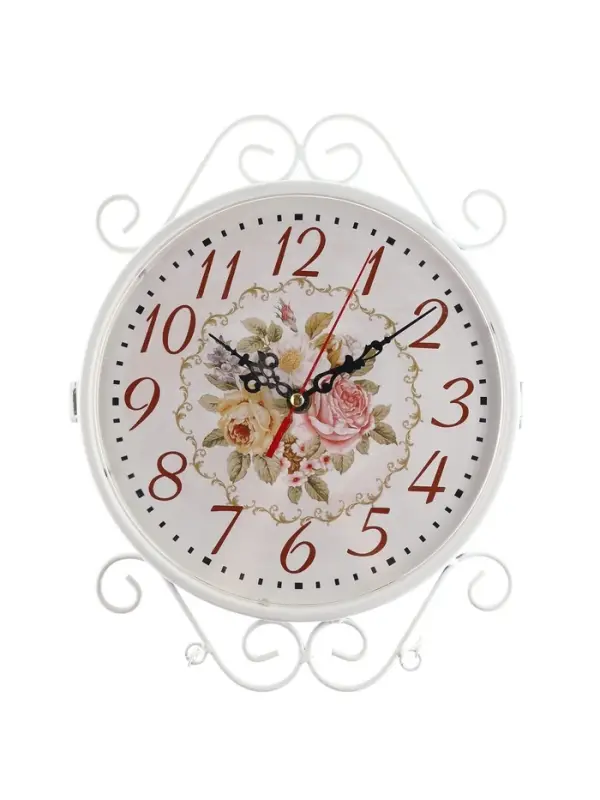 Часы настенные двусторонние, на подвесе WELCOME, d=23 см, 47&times;31 см, 2хАА, белые