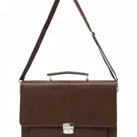 Портфель с ремнём, 38&times;6&times;27 см, коричневый