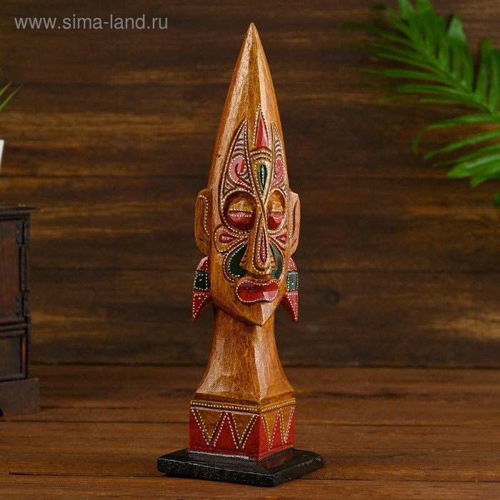 Сувенир Сувенир "Голова аборигена" дерево 11х11х35 см