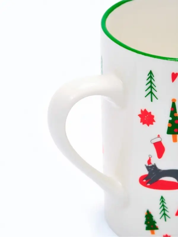 Кружка новогодняя керамическая &laquo;Новогодние коты&raquo;, 385 мл, ручная работа
