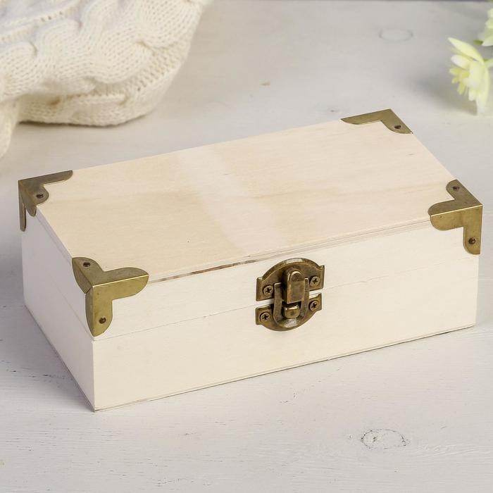 Шкатулка для росписи дерево Шкатулка для росписи дерево "С уголками" 5,5х16х8,5 см