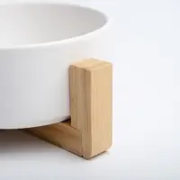 Миска, 450 мл, 13&times;5 см, на подставке, керамика, белая