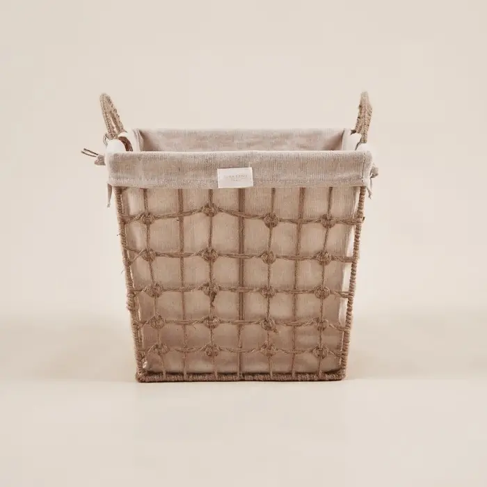 Корзина для хранения SL Home, ручное плетение, с ручками, квадратная, джут, 39×39×41,5 см Корзина для хранения SL Home, ручное плетение, с ручками, квадратная, джут, 39×39×41,5 см