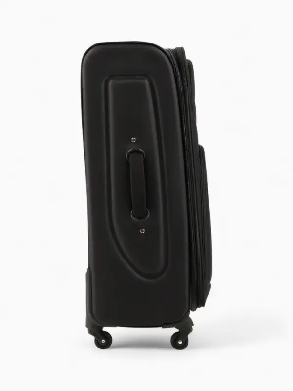 Чемодан на колёсах Royalbag большой 104 л (L), на молнии, с увеличением, кодовый замок, 4 колеса, чёрный