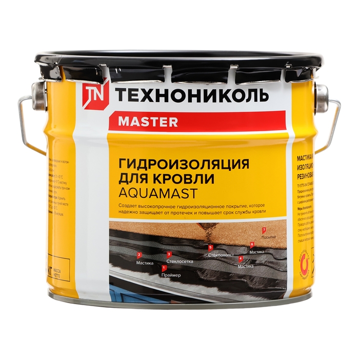 Мастика кровельная битумно-резиновая AquaMast, 3кг Мастика кровельная битумно-резиновая AquaMast, 3кг
