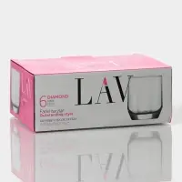 Стаканы Lav &laquo;Алмаз&raquo;, 215 мл, 7&times;8 см, набор 6 шт., стекло, прозрачные