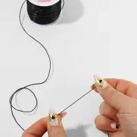 Нить для плетения, эластичная, 100&plusmn;1 м, d=1 мм, чёрная