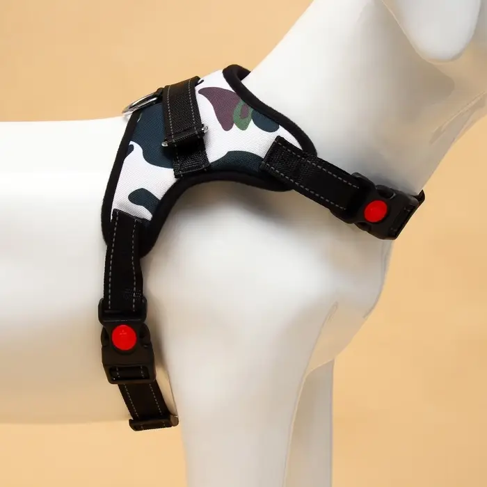 Шлейка К7, размер L, ОГ 64-86 см, вес 18- 27.5 кг, мягкая, светоотражающая, хаки