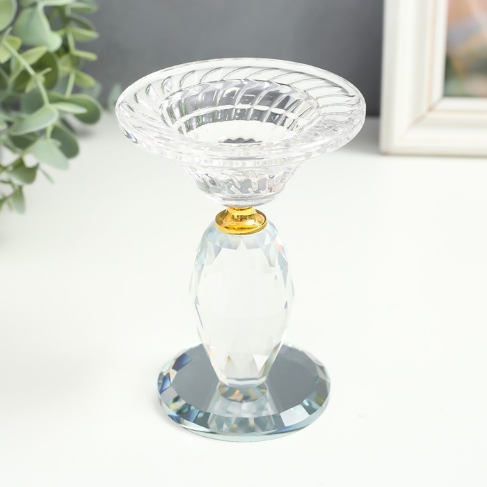 Подсвечник стекло на 1 свечу Подсвечник стекло на 1 свечу "Элизий" овальная ножка 9х9х13 см