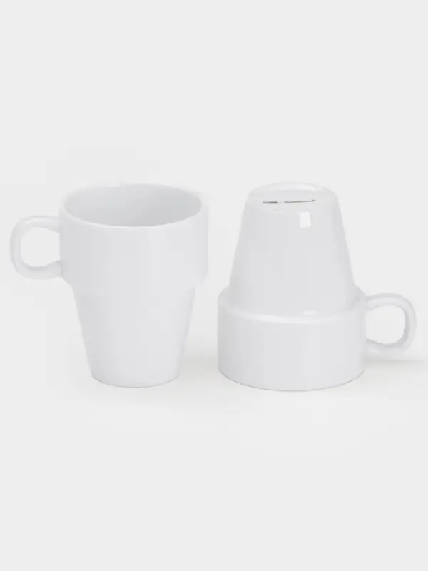 Набор кружек BellaTenero, 4 предмета: 200 мл, 9.6&times;7.3&times;8.8 см, на бамбуковой подставке, фарфор, белый