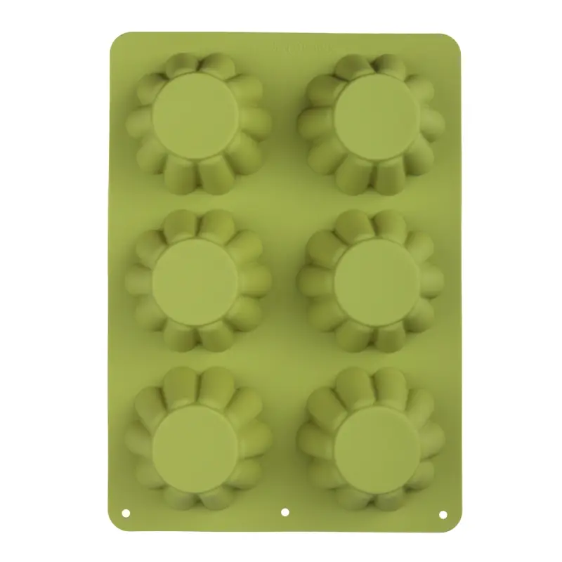 VETTA Форма силиконовая 6 ячеек, для кексов, гофрированная, 25.5x18x3.5см, 3 цвета