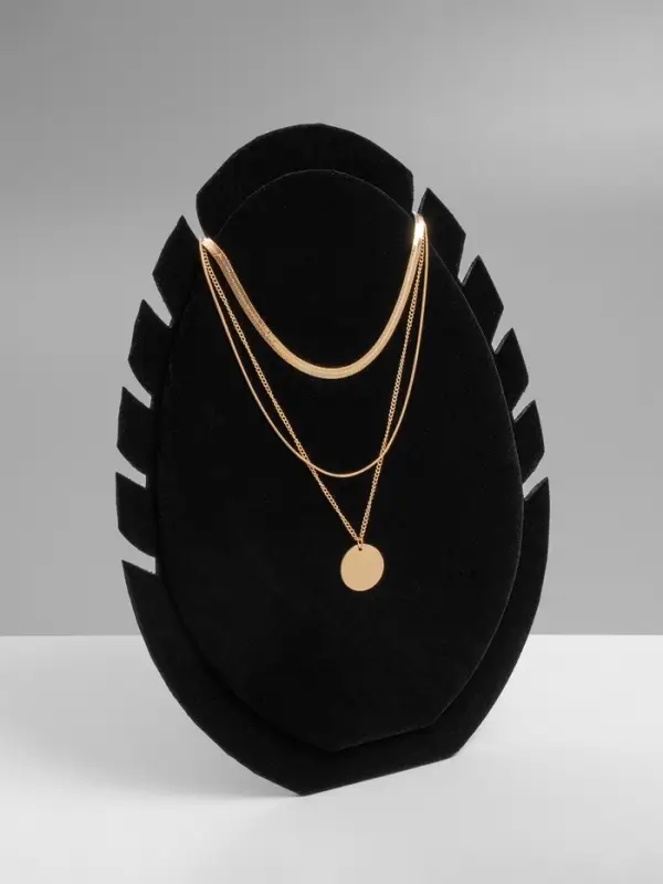 Подставка под кулоны и цепочки &laquo;QF. Овал&raquo;, 5 мест, 20&times;1.5&times;28 см, чёрная