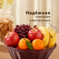 Корзинка для фруктов и хлеба Доляна &laquo;Шоко&raquo;, 20&times;20&times;7 см, пластик, плетёная, коричневая