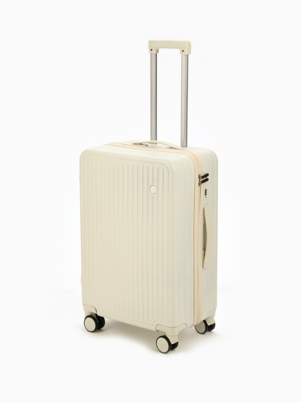 Чемодан 24 Чемодан 24", PС, 42*27*66, отд на молнии, код замок, 4 колеса, белый