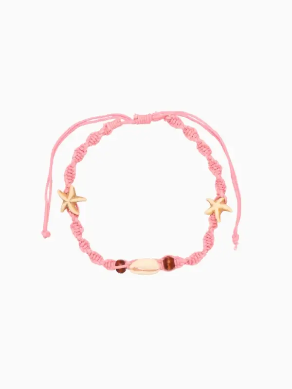 Браслет на ногу (анклет) Браслет на ногу (анклет) "Пляжный" длина 18 см, цв. розовый