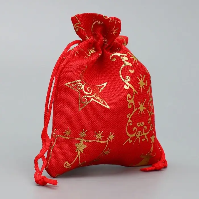 Мешочек подарочный холща «Золотая звезда», тиснение, 10 х 12 см +/- 1.5 см Мешочек подарочный холща «Золотая звезда», тиснение, 10 х 12 см +/- 1.5 см