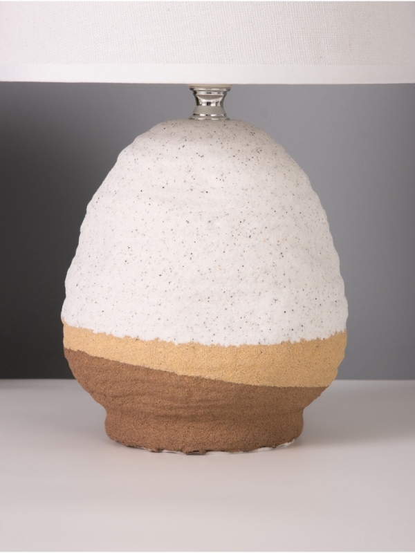 Лампа настольная Лампа настольная "Скала" 1х40Вт Е27 бежевый/белый 20х20х32см