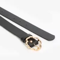 Ремень женский, 110&times;2.8 см, с пряжкой металл, чёрный