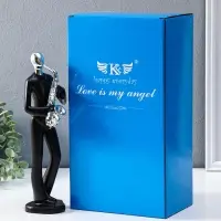 Сувенир полистоун "Саксофонист" чёрный с серебром 7х8,5х27,5 см