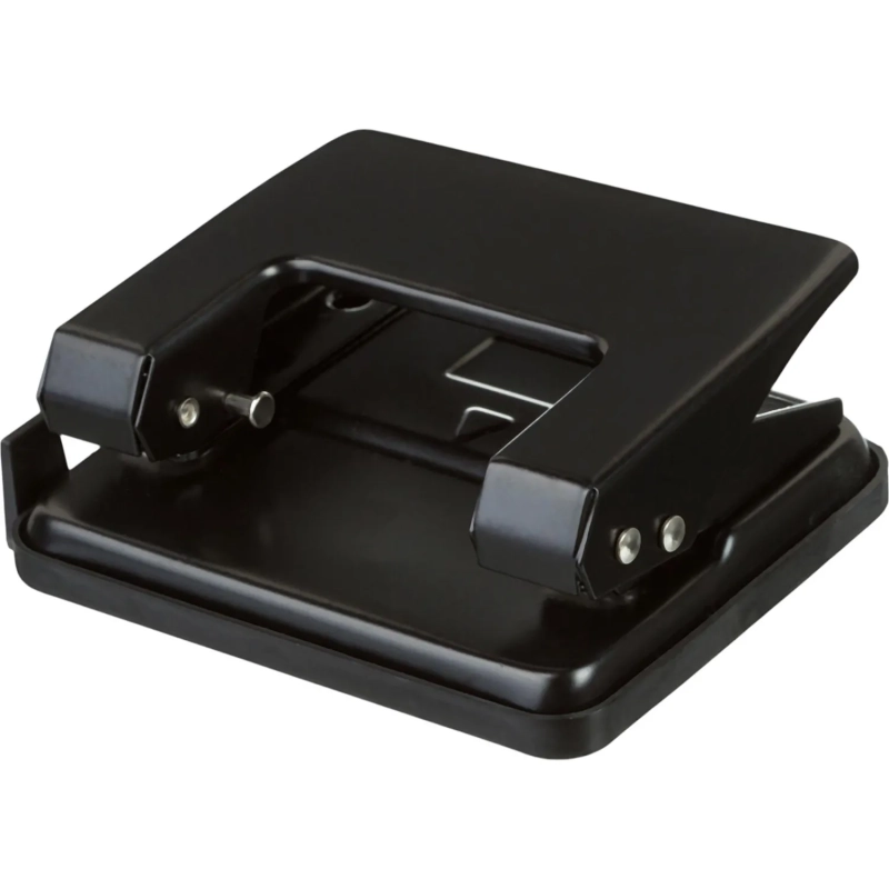 Дырокол до 20 листов, с линейкой, цвет черный