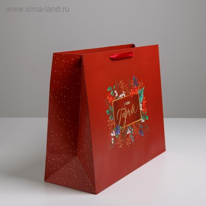 Пакет подарочный новогодний ламинированный «Роскошь волшебства», XL 49 х 40 х 19 см