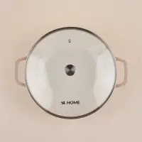 Сковорода-Вок SL Home, 3.1 л, d=31 см, h=8.5 см, с эмалированным покрытием, индукция, чугун, бежевая