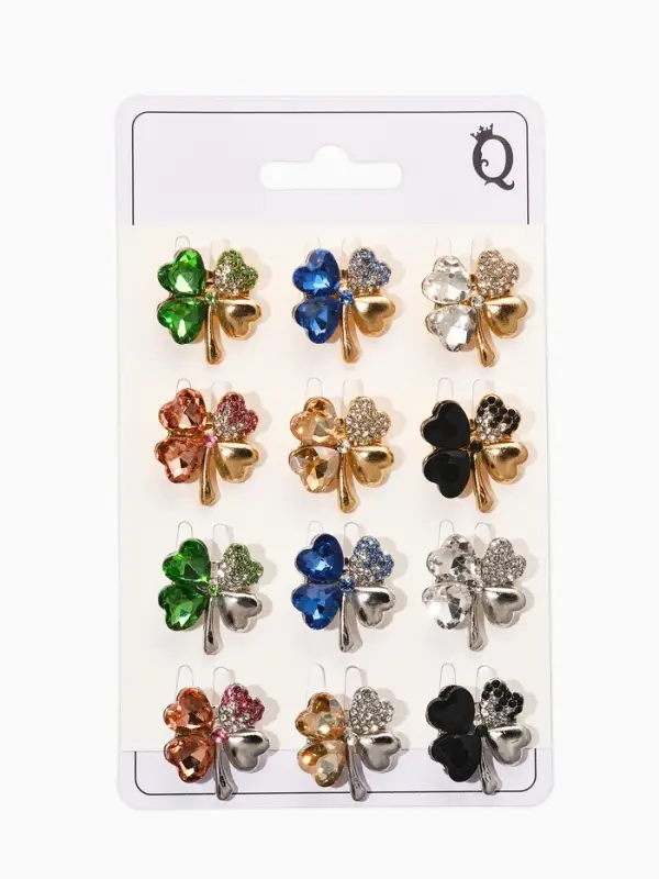 Брошь &laquo;Клевер&raquo;, МИКС, (неделимая фасовка 12 шт. цена за шт.)