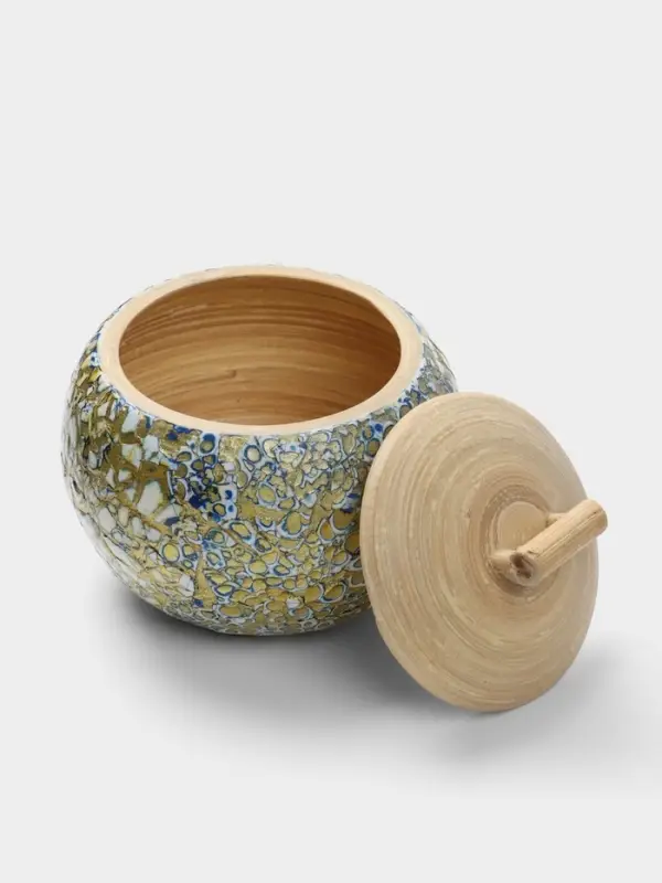 Банка для сыпучих продуктов, 13&times;13&times;12 см, бамбук