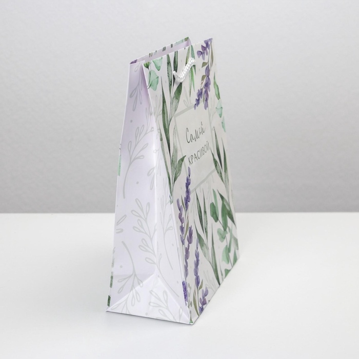 Пакет подарочный ламинированный, упаковка, «Best wishes», MS 18 х 23 х 8 см