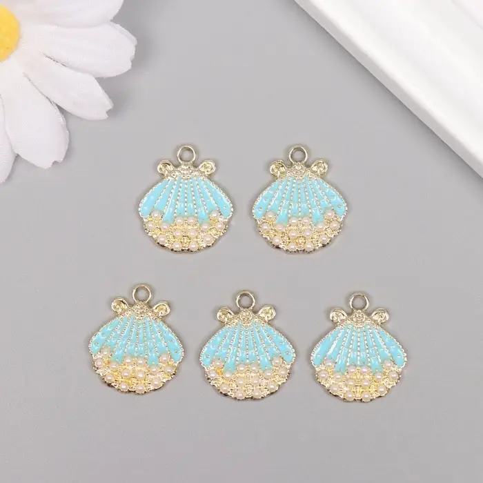 Декор для творчества металл, стразы Декор для творчества металл, стразы "Ракушка" золото 2,1х1,8х0,3 см