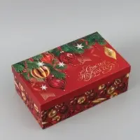 Коробка новогодняя подарочная &laquo;Елочные игрушки&raquo;, 32.5&times;20&times;12.5 см