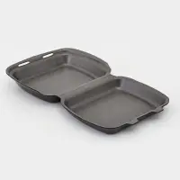 Ланч - бокс одноразовый, 24.7&times;20.6&times;3.5 см, 1 секция, полистирол, чёрный