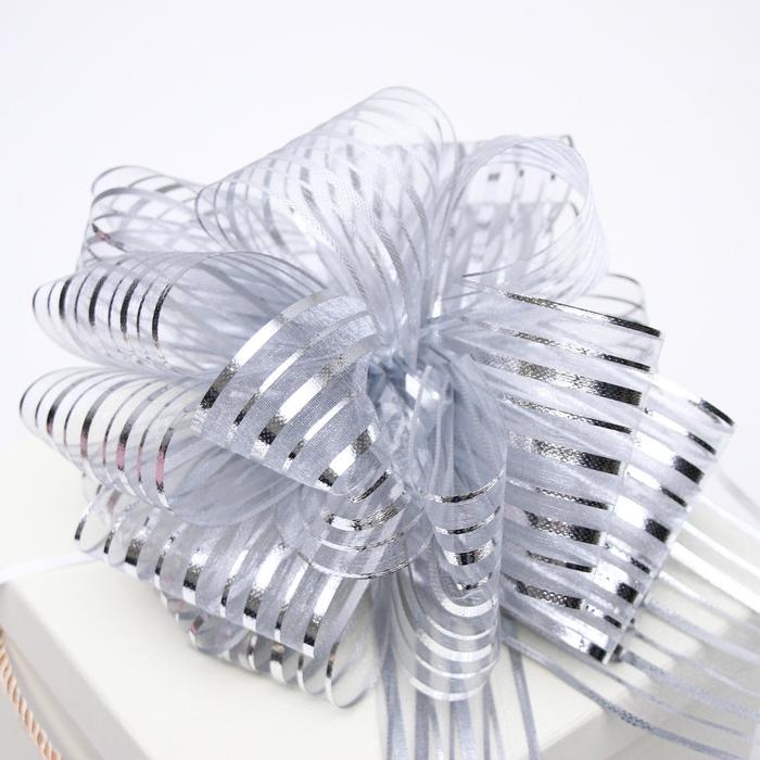 Бант-шар №10  Бант-шар №10 "Полоски", цвет серебро