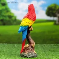 Садовая фигура из полистоуна &laquo;Красный ара на коряге&raquo;, 9.5&times;7&times;24 см